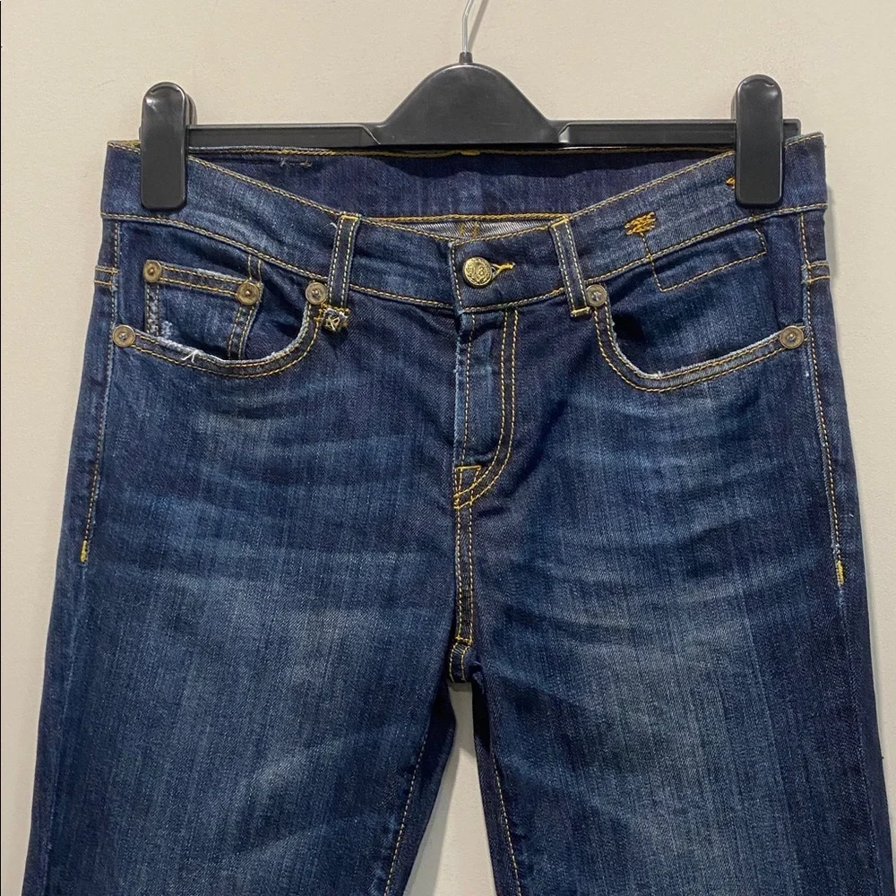 R13 Relaxed Skinny Jeans Blue Made in Italy Sz 25 Tapered Ankle - Picture 3 of 16